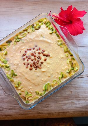 A picture of Mango paneer kheer.