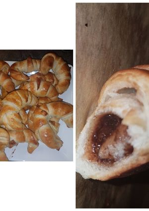 صورة لوصفة كرواسون بحشوة الشوكولا والجبنة