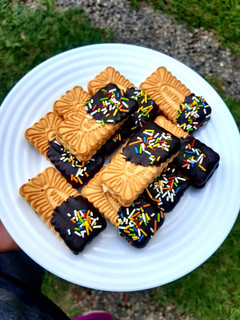 A picture of Revamped chocolate dip biscuits.