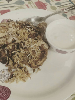 A picture of Chicken dum biryani.