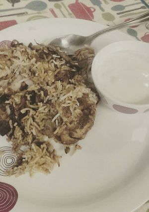 A picture of Chicken dum biryani.