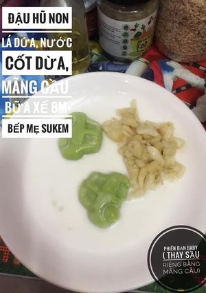Hình của món Đậu hũ non hạt sen lá dứa phiên bản baby.