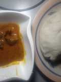 Ogbolour soup and pounded yam