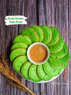 Foto resep Serabi Pandan Kuah Kinca