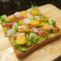 Mango Guacamole Toast A picture of Mango Guacamole Toast.