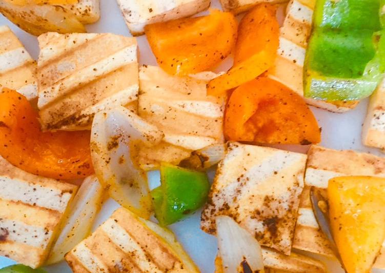 Grilled tofu with veggies