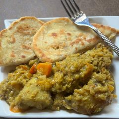A picture of Curry red lentils & sweet potato 🍠.