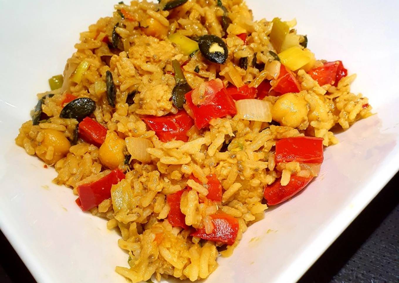 Arroz vegetariano lleno de salud 💪 color 🌈 y sabor😋