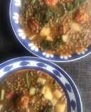 Lentejas con chorizo y vegetarianas. Dos versiones en una sola receta