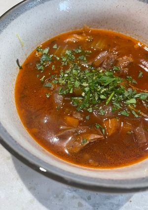 A picture of Lamb shank Italian-style stew.