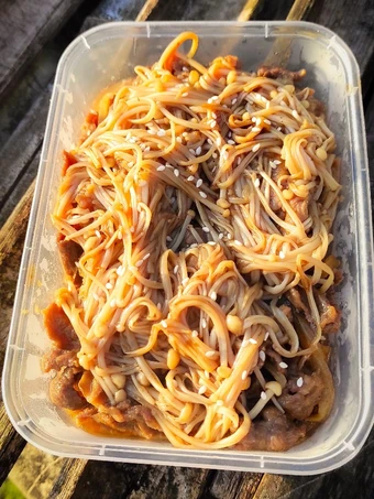 Cara Mudah Membuat Resep 347. Beef slice Wagiyu+Enoki Teriyaki ala Yoshinoya Anti Ribet, Mantap