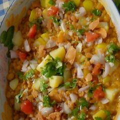 A picture of Kathiya wary double papri chana chaat.