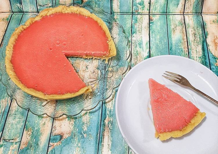 Bagaimana Menyiapkan Pie Susu Teflon Jelly Strawberry (anti gosong anti gagal) Anti Gagal