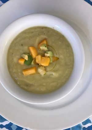 Una foto de Crema fría de calabacín