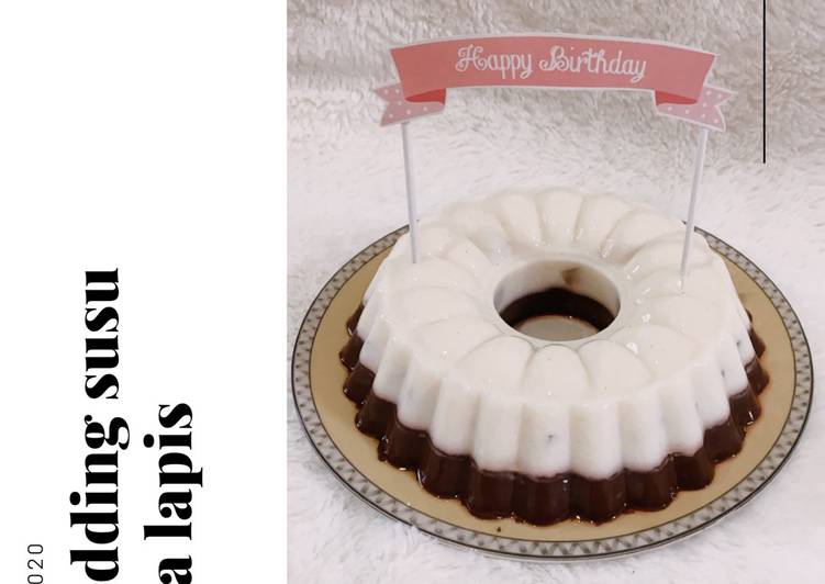 Pudding susu dua lapis