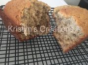 A picture of banana bread with nuts