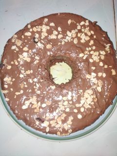 Una foto de "Pudin de banano con crema de avellanas y maní"
