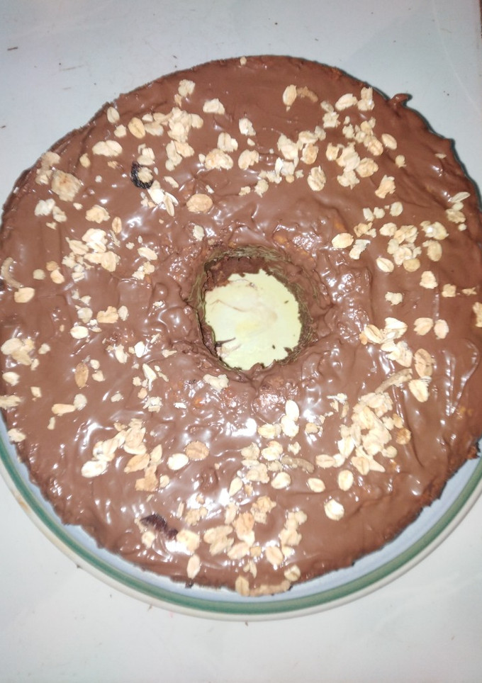 Una foto de "Pudin de banano con crema de avellanas y maní"