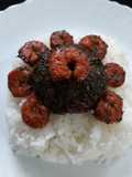 Prawn with Red Spinach