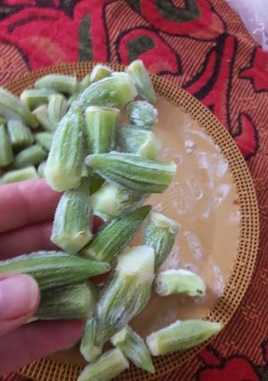 عکسی از دستور فریز کردن بامیه خورشتی