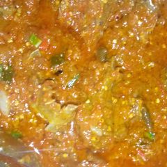 Goat meat and kpomo Stew A picture of Goat meat and kpomo Stew.