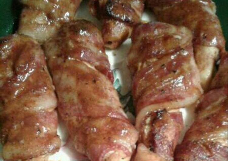 Easiest Way to Make Homemade BBQ bacon wrapped chicken tenders