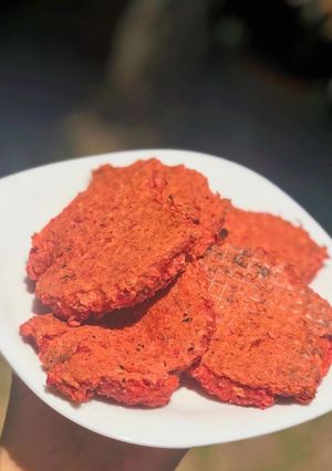 Una foto de 🎀🍔HAMBURGUESAS VEGANAS DE REMOLACHA🎀🍔