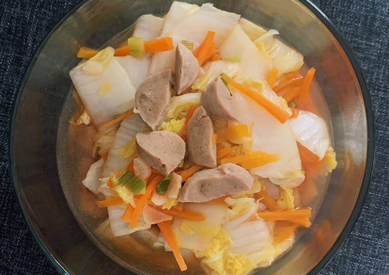 Tumis Sawi Putih Bakso