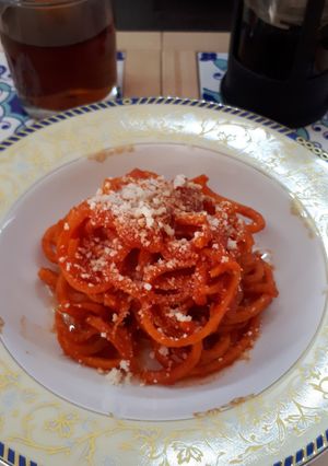 Foto di Spaghetti di carote al sugo e tè pu-erh