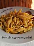 Pasta allo zafferano e gamberi