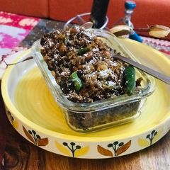 A picture of Kerala Style: Red Amaranths (Stir Fry) or Thandu Keerai Poriyal.