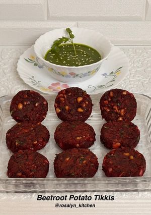 A picture of Beetroot Potato Tikkis – Colorful, Crunchy & Healthy Snack for Any Time Cravings!.