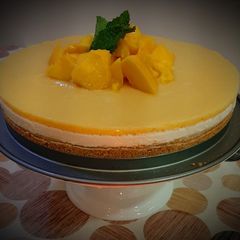 A picture of Mango cheesecake.
