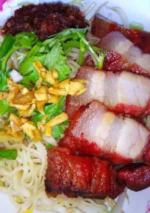 รูปของ บะหมี่แห้งหมูแดงพริกเผาหมู