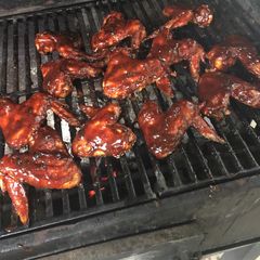 A picture of BBQ wings.