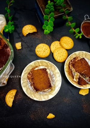 A picture of Coffee biscuit pudding.