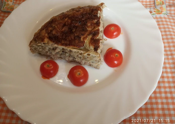 Receta Tortilla de berenjena, cebolla y atún