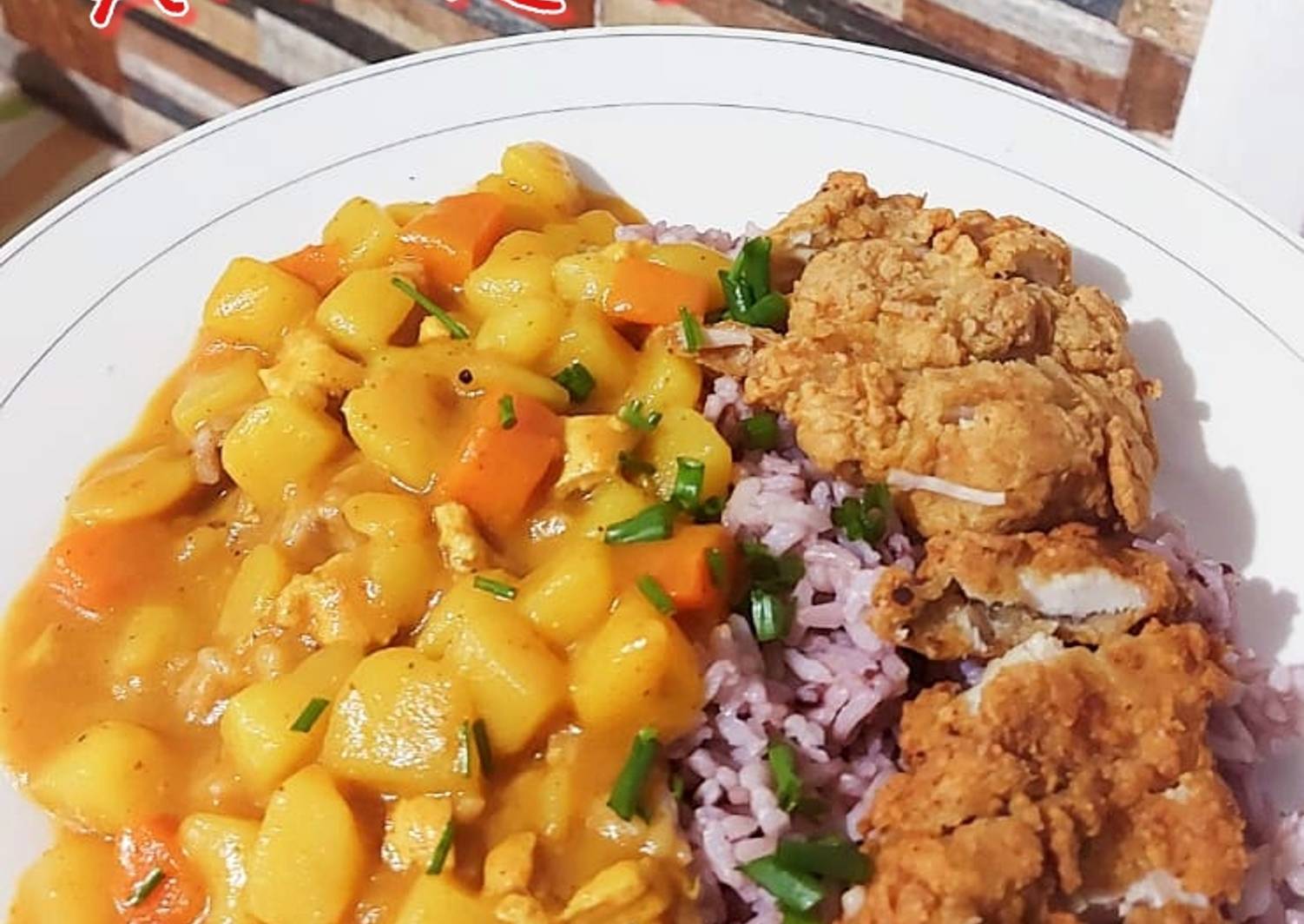 Resep 80. Nasi Kare Jepang + Ayam Katsu (with yogurt