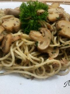 Foto resep Spagetthi Aglio Olio with tuna and mushroom