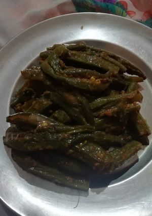 A picture of Bharwa bhindi.