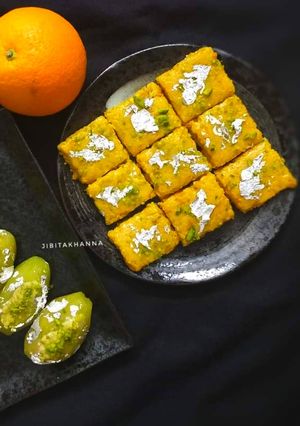 A picture of Orange Burfi.