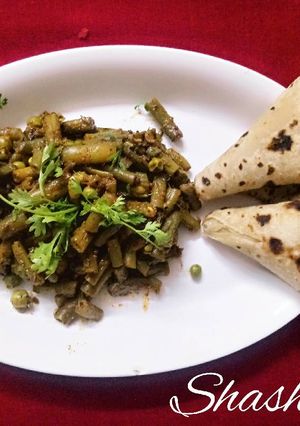 A picture of French beans bhaji.