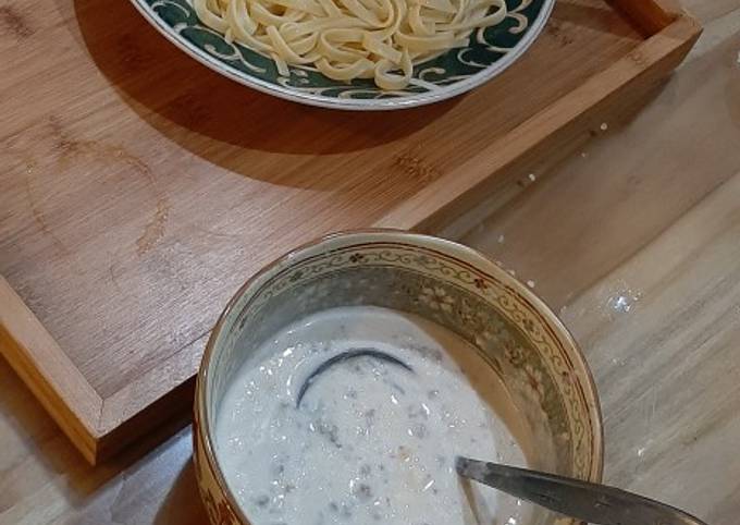 Fettuccine Carbonara Daging Giling