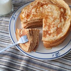 Buttermilk pancakes A picture of Buttermilk pancakes.