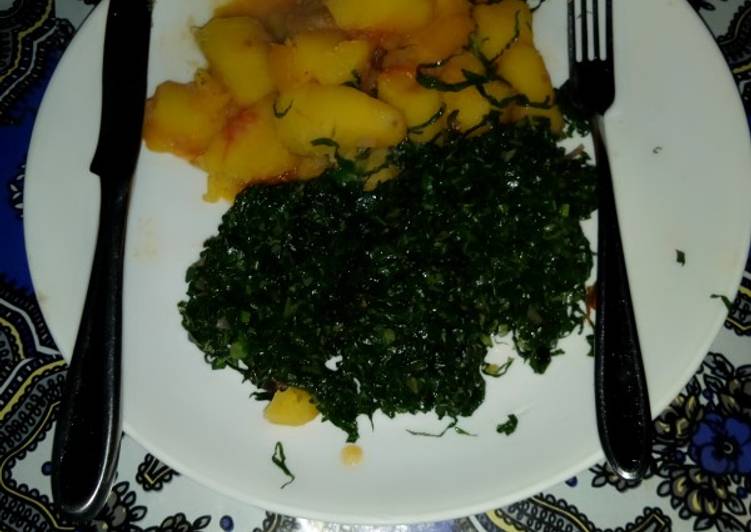 A recipe of bananas with sukuma wiki