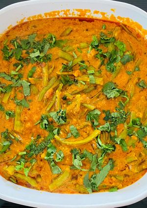 A picture of Dhaba style Guvarnu shaak (Cluster beans curry).