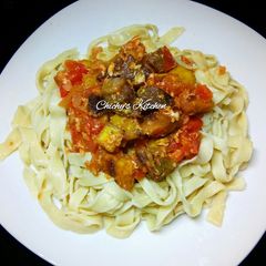 A picture of Homemade pasta.