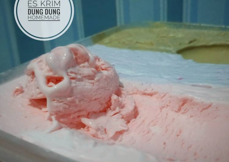 Bagaimana Menyiapkan Es krim dung dung homemade (es krim santan) Anti Gagal