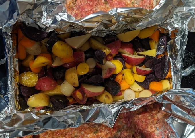 Meatloaf with Carrots and Potato's