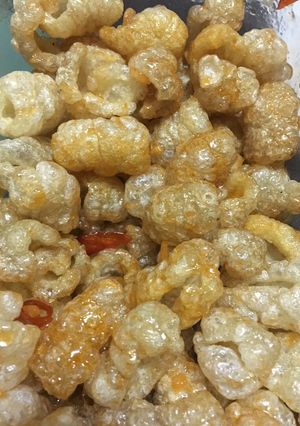 Hình của món Da heo chiên giòn.